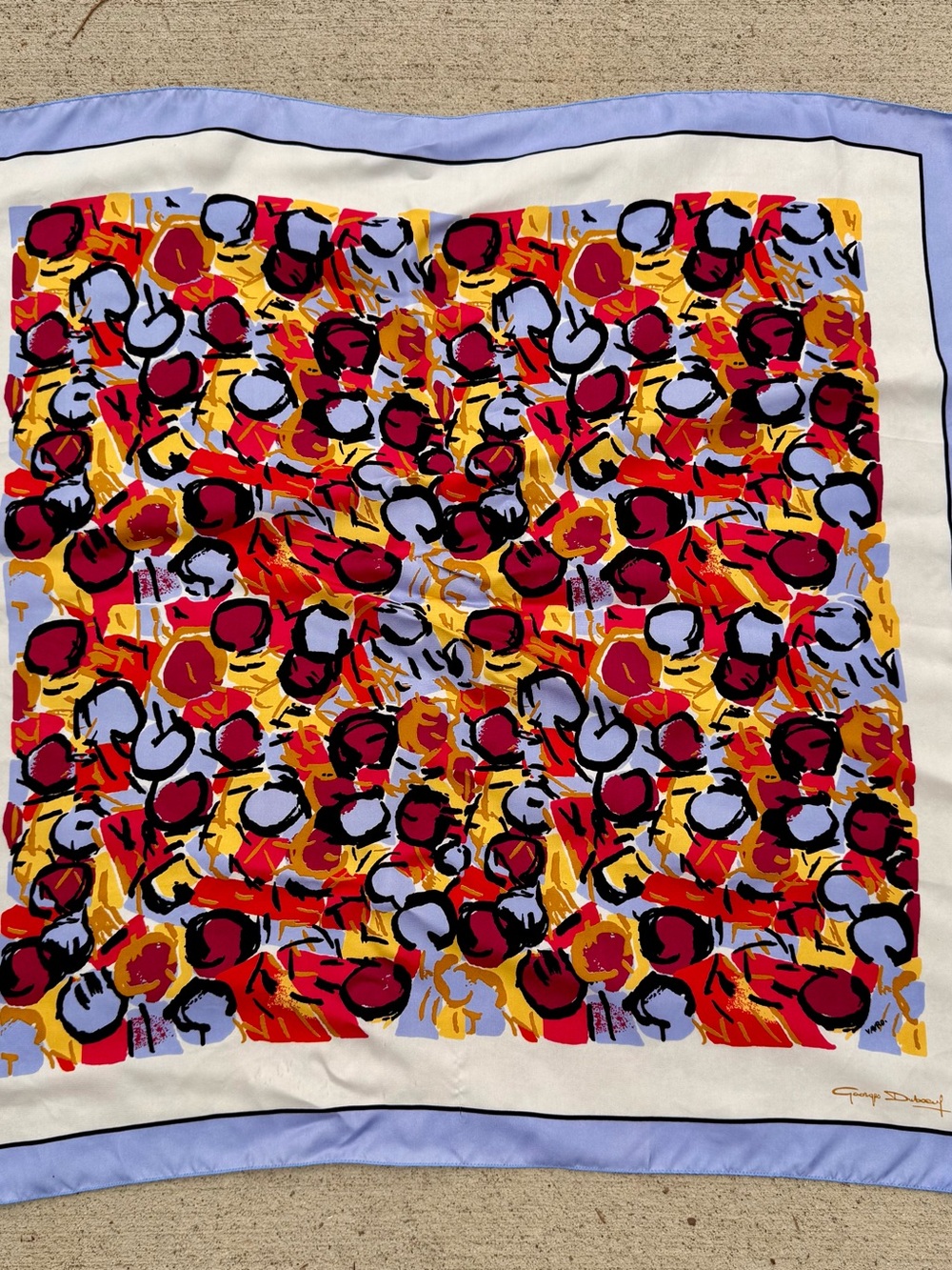 Vintage Silk Scarf Andre Claude Canova Silk Scarf Georges Duboeuf 26" x 26"
